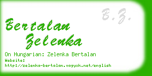 bertalan zelenka business card